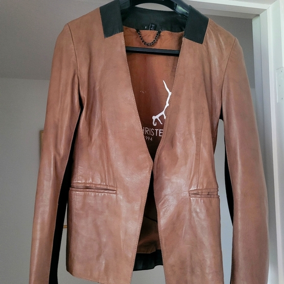Bod & Christensen Jackets & Blazers - Bod & Christensen Leather Blazer with Fabric Sleeve Detail sz 2